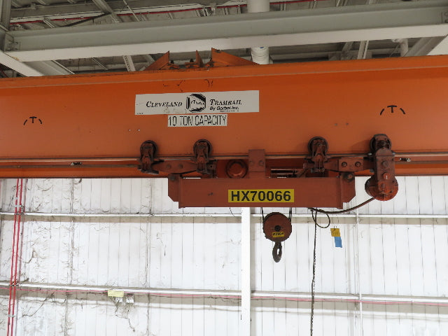 Cleveland Tramrail P&H 7.5 Ton Double Girder Underhung Bridge Crane 45' 10" Span