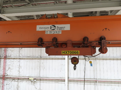 Cleveland Tramrail P&H 7.5 Ton Double Girder Underhung Bridge Crane 45' 10" Span