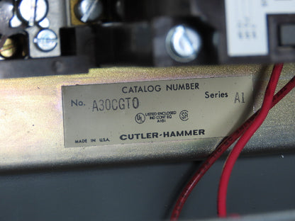 Cutler Hammer A30CGT0 Combination Motor Starter 10Hp 480V 3Ph Size 1 Fused
