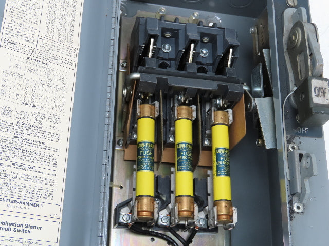 Cutler Hammer A30CGT0 Combination Motor Starter 10Hp 480V 3Ph Size 1 Fused