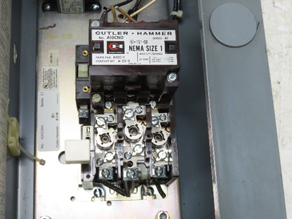 Cutler Hammer A30CDA0 Combination Motor Starter 10Hp 480V 3Ph Size 1 Fused