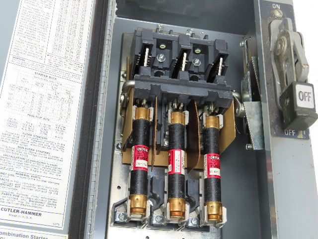 Cutler Hammer A30CDT0 Combination Motor Starter 10Hp 480V 3Ph Size 1 Fused
