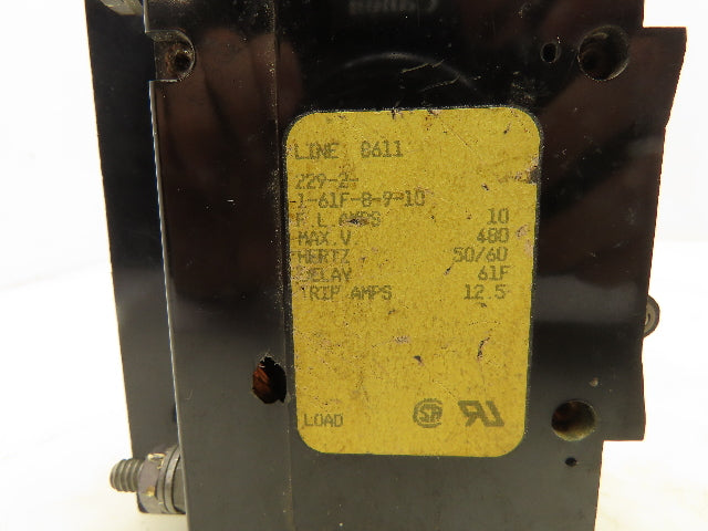 Airpax 229-2-1-61F-8-9-10 Circuit Breaker 2 Pole 10A 480V Lot of 2
