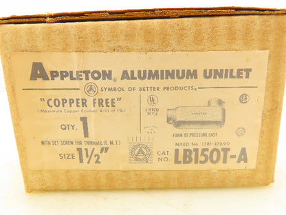 Appleton LB150T-A Electric Conduit LB 1-1/2" Aluminum Unilet EMT Lot of 3