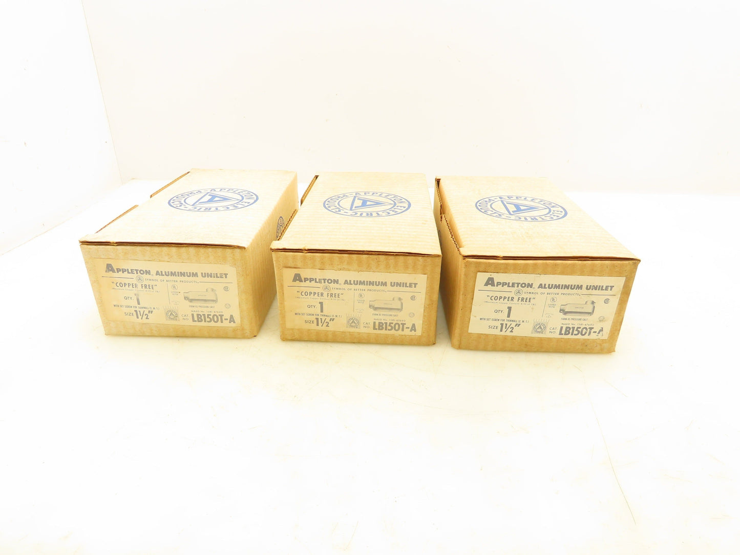 Appleton LB150T-A Electric Conduit LB 1-1/2" Aluminum Unilet EMT Lot of 3