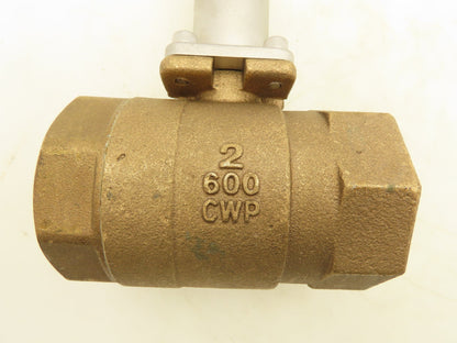 B12AE 600 CWP Brass Ball Valve Stainless Extension 2" NPT