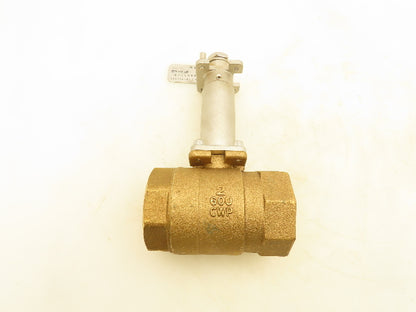B12AE 600 CWP Brass Ball Valve Stainless Extension 2" NPT