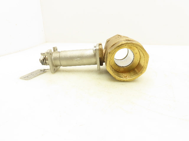 B12AE 600 CWP Brass Ball Valve Stainless Extension 2" NPT