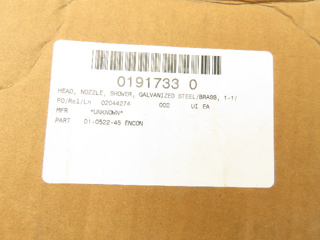 Encon 01-0522-45 Emergency Shower Station Stay Open Brass Valve 30 GPM