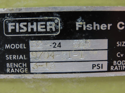 Fisher 32-24 588 Pneumatic Diaphragm Control Valve 1/2" Threaded