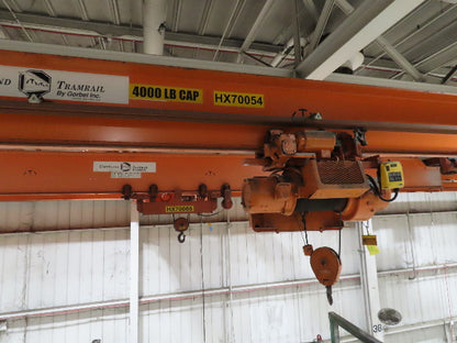 Cleveland Tramrail P&H 2 Ton Underhung Bridge Crane 45' 10" Span Magnetek Remote