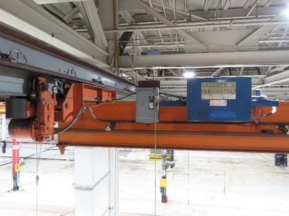 Cleveland Tramrail P&H 2 Ton Underhung Bridge Crane 45' 10" Span Magnetek Remote