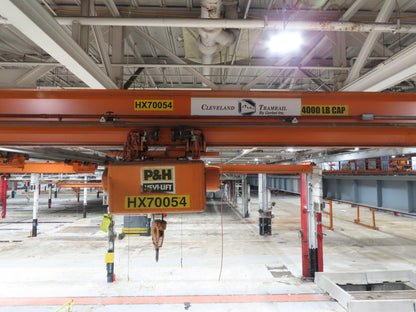 Cleveland Tramrail P&H 2 Ton Underhung Bridge Crane 45' 10" Span Magnetek Remote