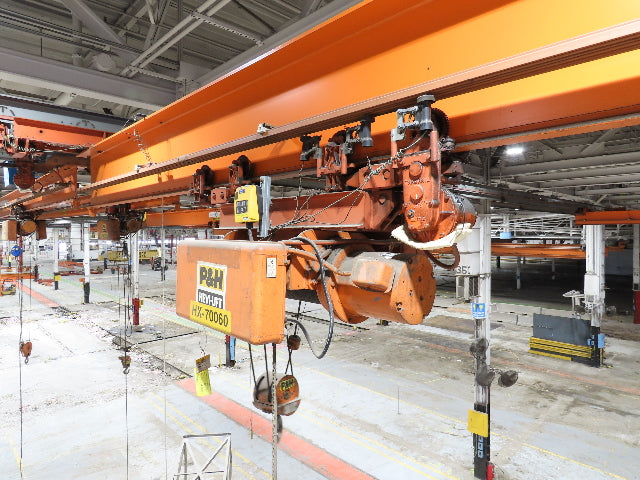 Cleveland Tramrail P&H 4 Ton Underhung Bridge Crane 45' 10" Span w/Remote