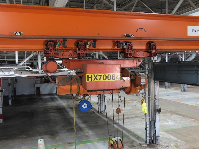 Cleveland Tramrail P&H 4 Ton Underhung Bridge Crane 45' 10" Span w/Remote