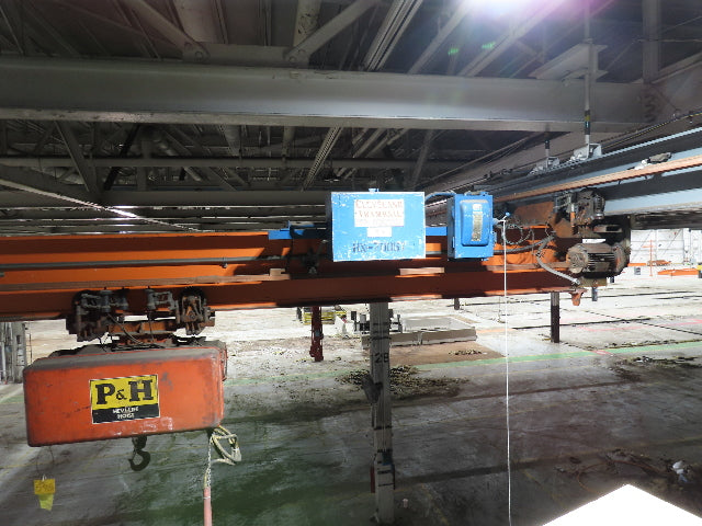 Cleveland Tramrail P&H 2 Ton Single Girder Underhung Bridge Crane 45' 10" Span