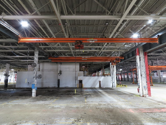 Cleveland Tramrail P&H 2 Ton Single Girder Underhung Bridge Crane 45' 10" Span