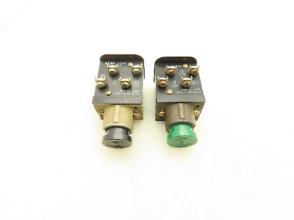 Allen Bradley 800H-AK1A Flush Head Push Button Unit Black Green Ser A Mixed Lot