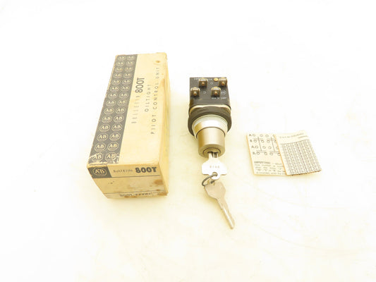Allen Bradley 800T-J44B5 Keyed Selector Switch 3 Position Maintained 30mm