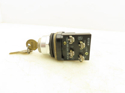 Allen Bradley 800T-NX191B Cylinder Lock Push Button 30 mm Ser A 1 NO 1 NC Keyed