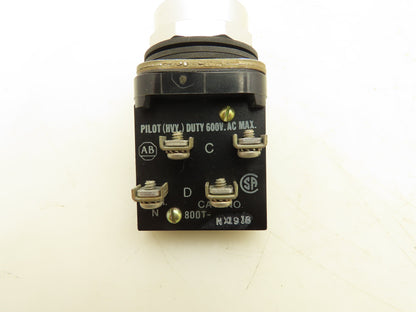 Allen Bradley 800T-NX191B Cylinder Lock Push Button 30 mm Ser A 1 NO 1 NC Keyed
