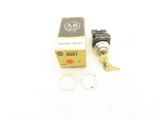 Allen Bradley 800T-NX191B Cylinder Lock Push Button 30 mm Ser A 1 NO 1 NC Keyed