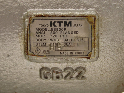 KTM EB862R-43/42ET-30 2" Steel Flanged Ball Valve Class 300 8 Bolt 720 Psi