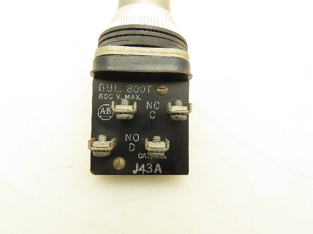 Allen Bradley 800T-J43A Keyed Selector Switch 3 Position 1 NO 1 NC Series N