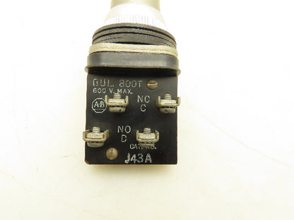Allen Bradley 800T-J43A Keyed Selector Switch 3 Position 1 NO 1 NC Series N