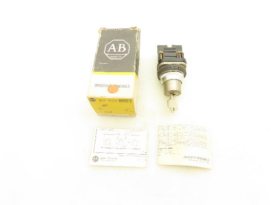 Allen Bradley 800T-J43A Keyed Selector Switch 3 Position 1 NO 1 NC Series N