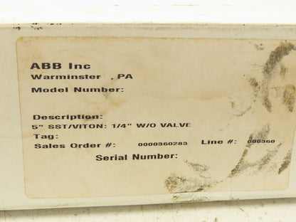 ABB 10A6132AB2B1X 5" Flow Meter 250PSIG 50 SCFH 1/4" NPT 1/4-25-G5