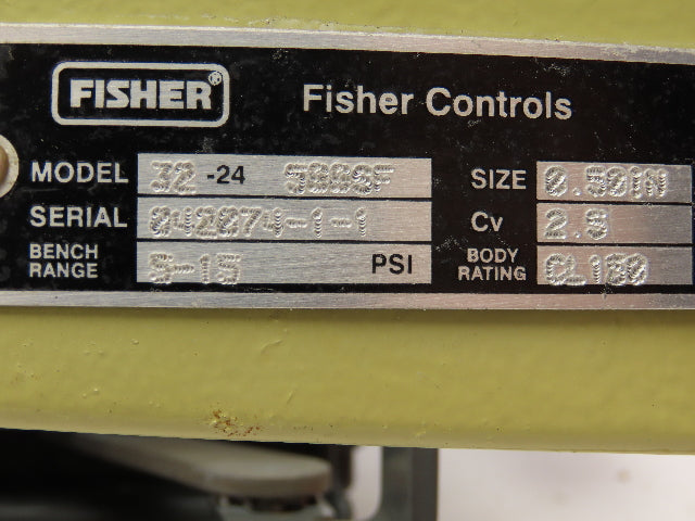 Fisher 32-24 588 Diaphragm Valve 1/2" 316 Flanged FieldVue Positioner 5-15 PSI
