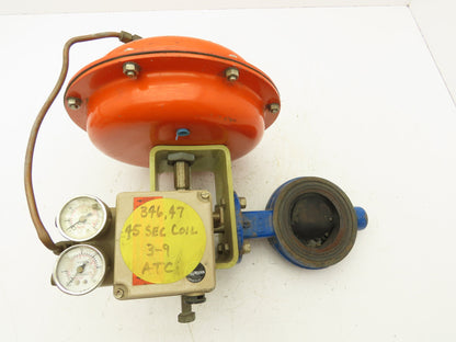 H.D. Baumann 21000 Pneumatic Diaphragm Butterfly Control Valve Positioner 3"