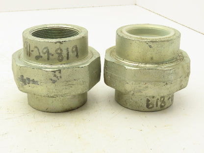 A/SA105 2" Threaded Pipe Fitting Union Lot of 2