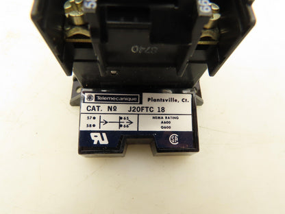 Telemecanique J20FTC18 Pneumatic Timing Control Relay 180 Sec Off Delay Lot of 4