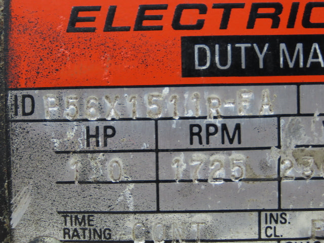 Reliance P56X1511R-FA AC Electric Motor 1HP 1725 RPM 230/460V 3PH FB56