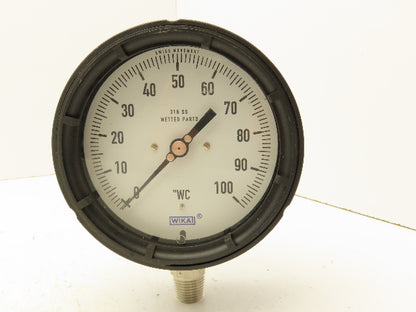 Wika 632.344,5" Pressure Guage 5" 0-100Psi 1/2" NPT 100" WC