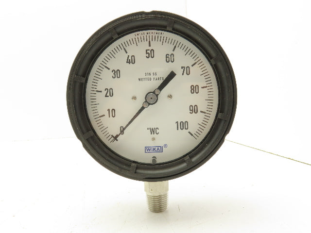 Wika 632.344,5" Pressure Guage 5" 0-100Psi 1/2" NPT 100" WC