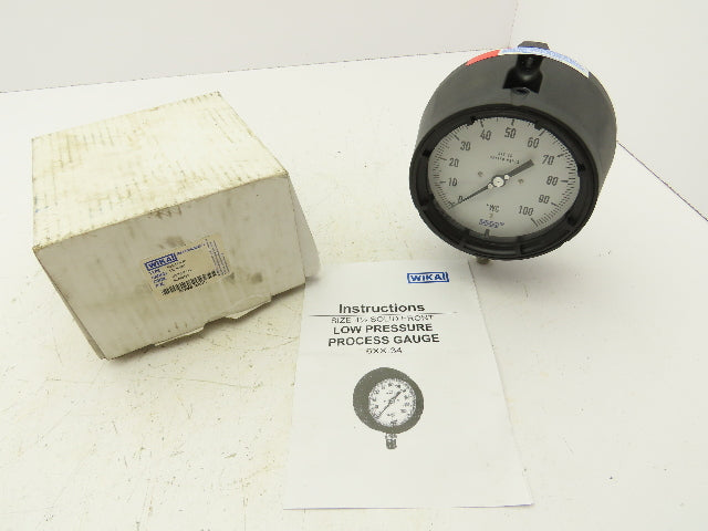 Wika 632.344,5" Pressure Guage 5" 0-100Psi 1/2" NPT 100" WC