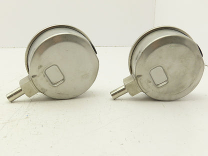 Swagelok Pressure Gauge 3-1/2" Dial 0-600Psi 1/2 Non Threaded Lot Of 2