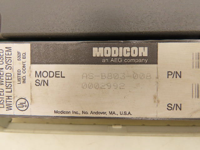 Modicon AEG AS-B803-008 Input Module 115V Discrete Input 8 Points