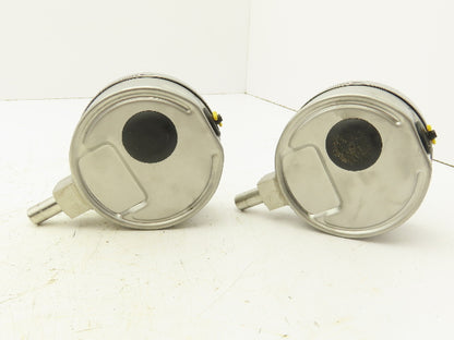 Swagelok EN837-1 Pressure Gauge 3-1/2" Dial 0-30Psi 1/4" Non Threaded Lot Of 2