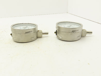Swagelok EN837-1 Pressure Gauge 3-1/2" Dial 0-30Psi 1/4" Non Threaded Lot Of 2