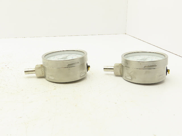 Swagelok EN837-1 Pressure Gauge 3-1/2" Dial 0-30Psi 1/4" Non Threaded Lot Of 2