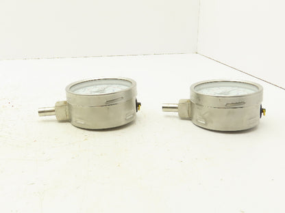 Swagelok EN837-1 Pressure Gauge 3-1/2" Dial 0-30Psi 1/4" Non Threaded Lot Of 2
