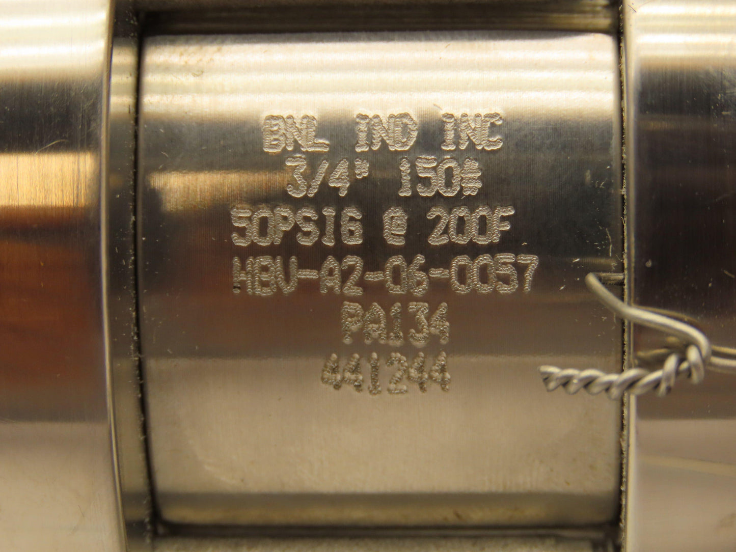 BNL HBV-A2-06-0057 Stainless Steel Ball Valve 1/4 Turn 3/4" 150# Mark 977