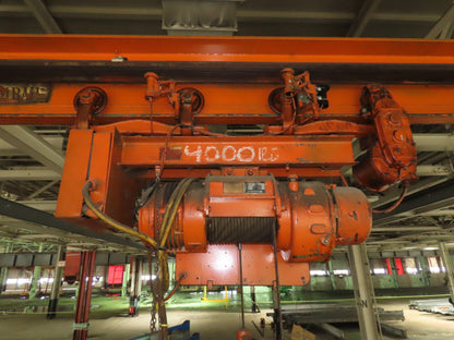 Cleveland Tramrail P&H 2 Ton Single Girder Underhung Bridge Crane 28' 4" Span