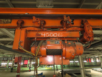 Cleveland Tramrail P&H 2 Ton Single Girder Underhung Bridge Crane 28' 4" Span