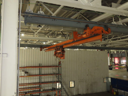 Cleveland Tramrail P&H 2 Ton Single Girder Underhung Bridge Crane 28' 4" Span