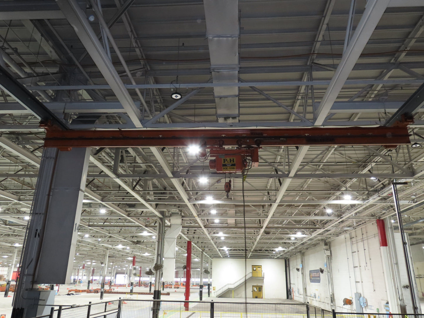 Cleveland Tramrail P&H 2 Ton Single Girder Underhung Bridge Crane 28' 4" Span
